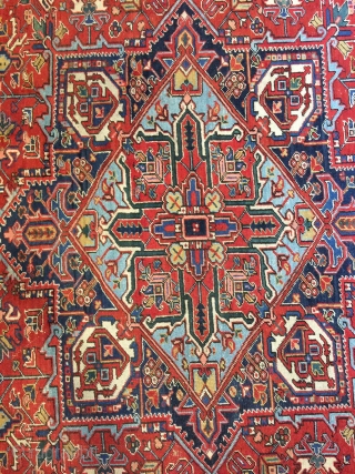 biutiful antique persian Heriz size 333x268 cm very soft wool . 1910 circa  good condition need some small repair             