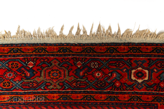 1920s Ferahan with blue wefts. Excellent condition. Original selvedges and ends. No repairs, no repiles. Solid rug. Priced to sell. 80" x 50"          