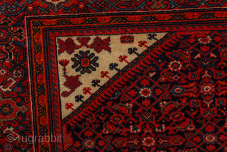 1920s Ferahan with blue wefts. Excellent condition. Original selvedges and ends. No repairs, no repiles. Solid rug. Priced to sell. 80" x 50"          
