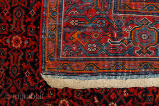 1920s Ferahan with blue wefts. Excellent condition. Original selvedges and ends. No repairs, no repiles. Solid rug. Priced to sell. 80" x 50"          