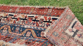 17 - North West Persian - Kurd - 145 x 237 cm
Please share any information you may have on the rug origin, age (suggested late 18c early 19c), region or details.
Contact me  ...