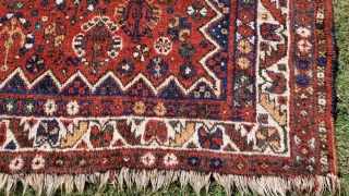 93 - S.W. Persian - 180 x 210 cm - 5' 11" x 6' 11"
Some moth damage during storage.

Please share any information you may have on the rug origin, age, region or  ...