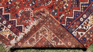 93 - S.W. Persian - 180 x 210 cm - 5' 11" x 6' 11"
Some moth damage during storage.

Please share any information you may have on the rug origin, age, region or  ...