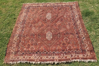 93 - S.W. Persian - 180 x 210 cm - 5' 11" x 6' 11"
Some moth damage during storage.

Please share any information you may have on the rug origin, age, region or  ...