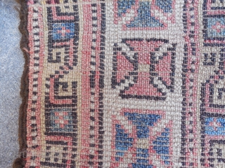 An eighteenth century western Anatolia prayer rug, 42" X 66". A rare so called keyhole or re entry design. Original untouched condition.           