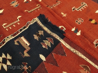 Antique Karabagh Verneh, mid 19th century, very good condition. Size ~170x190cm. Wool on wool, all natural dyes, whites are cotton.             