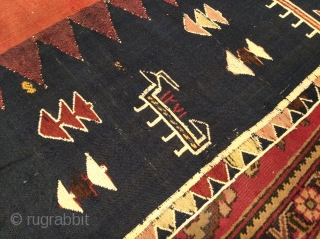 Antique Karabagh Verneh, mid 19th century, very good condition. Size ~170x190cm. Wool on wool, all natural dyes, whites are cotton.             