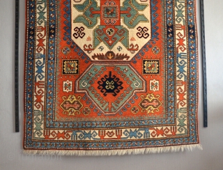 Early 20th cen. Caucasian Lori Pambak kazak Rug size 5’2” x 7’8″ 156x232cm                    