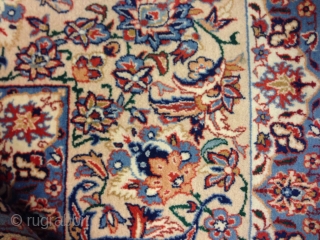 Isfahan Seirafian 250x160 cm (8ft2in x 5ft2) circa 1940. Signature: Bafte Esfehan Iran - Hossein Seirafian. Condition: Good. Some ends losses in one side. Original selvedges and ends. Silk warp, silk weft,  ...