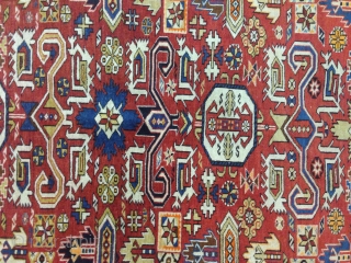 Shirvan 185x135 cm dated 1250?. Condition: Good condition, original ends and selvedges. Wool warp, wool weft, wool pile. Worldwide shipping
             