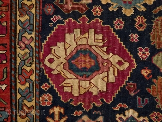 14 | Fork-Leaf Kuba, North Shirvan, Caucasus, dated 1301 Hijra

    
Wool on wool
Caucasus, dated 1301 Hijra (1884 A. D.)
Knot density: approx. 160,000 knots per m2
Black gallery filled with a  ...
