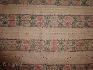 A Cretan embroidery. "Mirhapli". Silk on linen. Cm 80 x 70. Good condition.                    