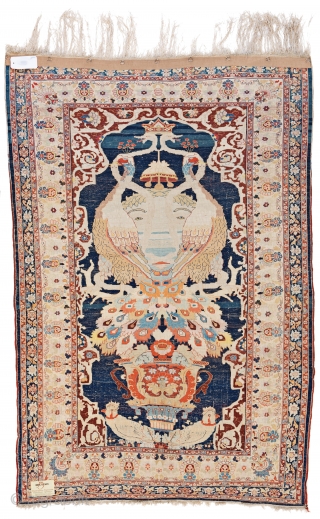 Lot 48, Heriz silk, 204 x 134 cm (6ft. 8in. x 4ft. 5in.), starting bid Euro 5.000, Auction Saturday January 27th 5pm, https://www.liveauctioneers.com/item/58568915_heriz-silk          