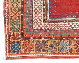 Lot 14, Mudjur Prayer Rug, 5 ft. 1 in. x 3 ft. 10 in., Turkey, ca. 1870, condition: good, ends restored, some repairs and reweavings, Warp: wool, weft: wool, pile: wool, Provenance:  ...