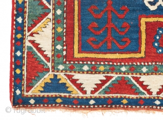 Lot 1, Fachralo Prayer Rug,
3 ft. 11 in. x 3 ft. 7 in.,
Caucasus, ca. 1880,
Condition: good, upper end incomplete, pile partly low,
one restored pleat,
Warp: wool, weft: wool, pile: wool
Provenance: Theo Häberli private  ...