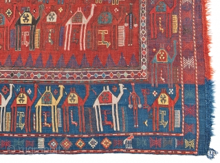 Lot 207, Shadda, with 110 camel and 12 human figures, 9 ft. 5 in. x 6 ft. 0 in., Azerbaijan, second half 19th century, Condition: good, few small repairs and reweavings, Warp:  ...