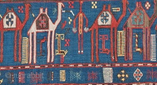 Lot 207, Shadda, with 110 camel and 12 human figures, 9 ft. 5 in. x 6 ft. 0 in., Azerbaijan, second half 19th century, Condition: good, few small repairs and reweavings, Warp:  ...