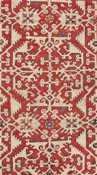 Lot 40, Lotto, 5 ft. x 4 ft., Turkey, 17th century, Condition: good according to age, low pile, upper, end partly restored, some small repairs and reweavings, 
Warp: wool, weft: wool, pile:  ...
