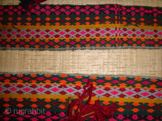 Early 20th Century, Rare Multi-coloured, Shahsavan Malband (Wool). Full piece and in Excellent condition. Strap Length (without the Tasseled Rope fasteners): Approx. 227cm; Strap Width: Approx. 07cm. Tasseled Rope Fasteners' Lengths at  ...