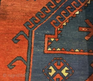 Antique Kazak Mehrabli rug with camel motives, Tovuz district, Azerbaijan, c1900. Size: 140x200cm (4'7"x6'6"). Brown and ivory wool warps twisted and soft red wool wefts. Good original condition. No repairs. All good  ...