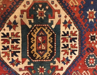 Antique Lori Pambak rug with "birds on a tree" motif main border. circa 1880. 160x270cm (5'3"x8'10"). Tiflis Governate, Borchaly Uyezd, work of Karapapakh Turkoman tribe. Condition: Several reweaves and restorations on the  ...