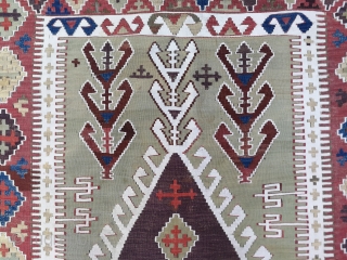 Central Anatolian Konya Obruk Kilim Rug 19th Century Sizi:134 x 177 cm
                     