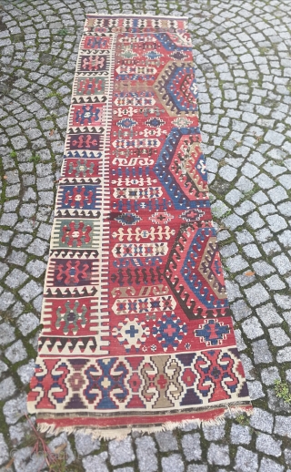 West Anatolian Aydın Kilim 10"x2'10 / 300x85 cm
                         