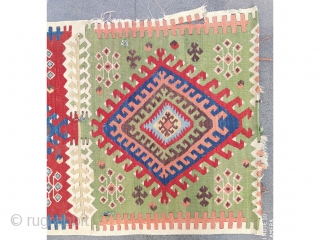 Central anatolian Konya Karapınar fragment kilim Rug 19th Century Size:232x77cm                       