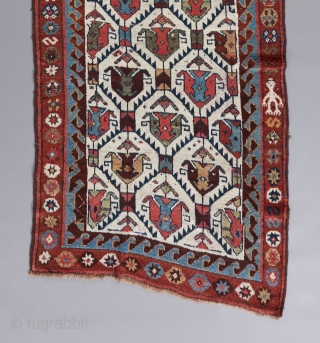 An early Kurdish runner.  All original and in great condition. Gorgeous wool and colors. 10'1" x 3'3". 

Please view this and many more collectible pieces on our website at:
https://www.bbolour.com/all-tribal-and-village-rugs/   