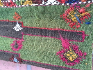 Lovely little Kilim saf fragment . 3'9" x 1'5".                        