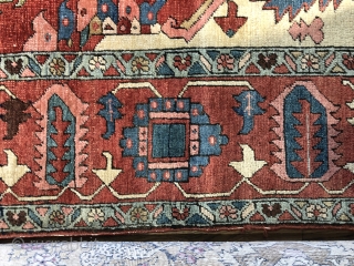 High quality serapi carpet in good condition. Very good color , drawing and weave. Had some old moth damage on the back but hardly affected the front at all. Some wear, and  ...