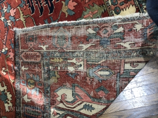 High quality serapi carpet in good condition. Very good color , drawing and weave. Had some old moth damage on the back but hardly affected the front at all. Some wear, and  ...