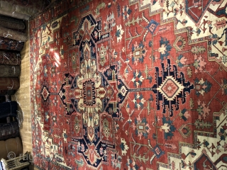 High quality serapi carpet in good condition. Very good color , drawing and weave. Had some old moth damage on the back but hardly affected the front at all. Some wear, and  ...