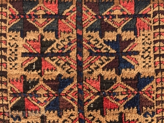 Baluch rug . 3'8" x 2'. All original soft silky pile . 
                    