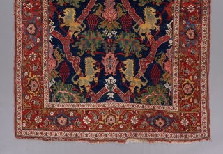 Best and oldest of type Lion Bijar rug. Well spaced design. All natural, not to mention beautiful colors, which is exceedingly rare for this type, most of them being circa 1900.   ...