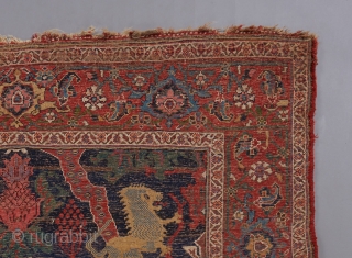 Best and oldest of type Lion Bijar rug. Well spaced design. All natural, not to mention beautiful colors, which is exceedingly rare for this type, most of them being circa 1900.   ...