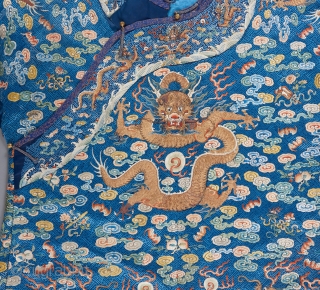 Qing Dynasty Imperial robe of exquisite quality. Please ask for details. 

Please visit our website to view a variety of Antique Carpets, rugs, tapestries, textiles and art objects:
www.bbolour.com     