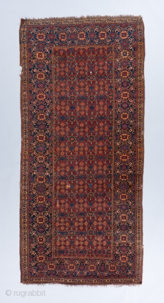 a Beshir Kelleh with a courtly, Mughalesque lattice field design.  12' x 5'8". 

Please visit our website for more rare collectible and decorative woven art: www.bbolour.com      