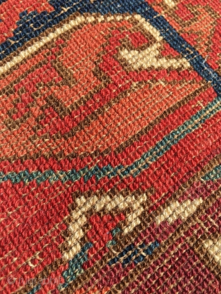 Early Tekke main carpet fragment. 2'6"x 2'7". very soft handle.                       