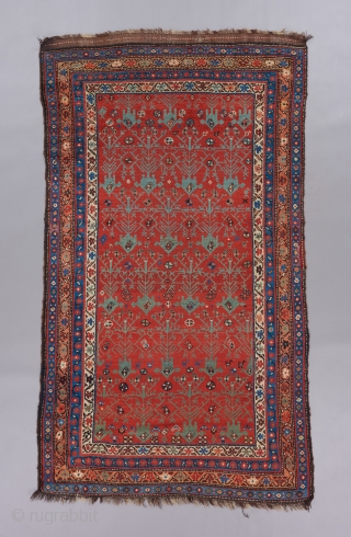 Kurdish or Qashqai rug. Great field design with interesting negative space. 7'4" x 4'.                   