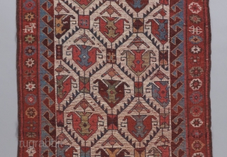 Superb Kurdish runner. Great color, wool, condition and age. This piece has no excuses. 10'1" x 3'3". 

Please visit our website for more rare woven art: www.bbolour.com      