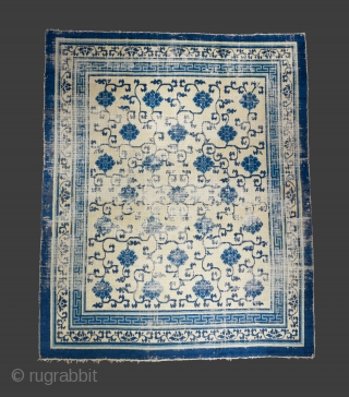 A stately Kangxi era carpet circa 1700. The most spacious and elegant version of this field design i have seen after exhaustive research on this type. Condition issues as visible. Please ask  ...