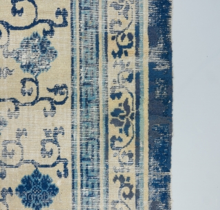 A stately Kangxi era carpet circa 1700. The most spacious and elegant version of this field design i have seen after exhaustive research on this type. Condition issues as visible. Please ask  ...