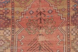 Early 19th century Central Anatolian prayer rug with a great, uplifting color palette. Probably Cappadocia. All original with condition issues as visible. 

Please visit our website for more collectible and decorative and  ...