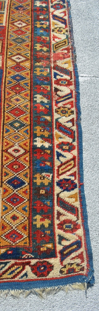 Interesting Anatolian Makri Rug. Great colors. Pretty good condition with some minor repiling done. 19th century. 6'9" x 4'3".              