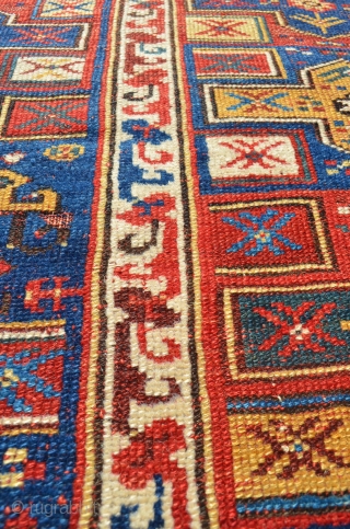 Interesting Anatolian Makri Rug. Great colors. Pretty good condition with some minor repiling done. 19th century. 6'9" x 4'3".              