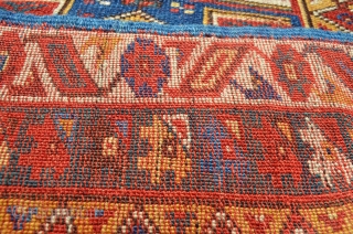 Interesting Anatolian Makri Rug. Great colors. Pretty good condition with some minor repiling done. 19th century. 6'9" x 4'3".              