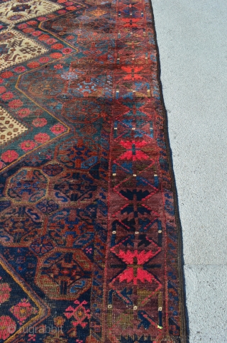 Spectacular baluch long rug with Khamseh inspired diamond field design. The colors on this one are simply dazzling.  Jam-packed with beautiful and well drawn design elements all the while retaining a  ...