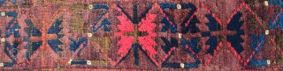 Spectacular baluch long rug with Khamseh inspired diamond field design. The colors on this one are simply dazzling.  Jam-packed with beautiful and well drawn design elements all the while retaining a  ...