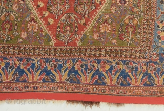 A gorgeous and rare Kahskuli Qashqai in near perfect condition. Late 19th century . Has a bit of artificial dye at the top. Not the finest type for a Kashkuli but very  ...